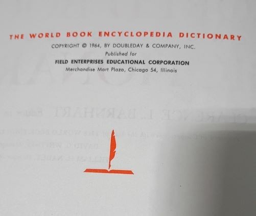 The World Book Encyclopedia Dictionary, Complete 2 Vol Set 1964 Hardcover A-Z