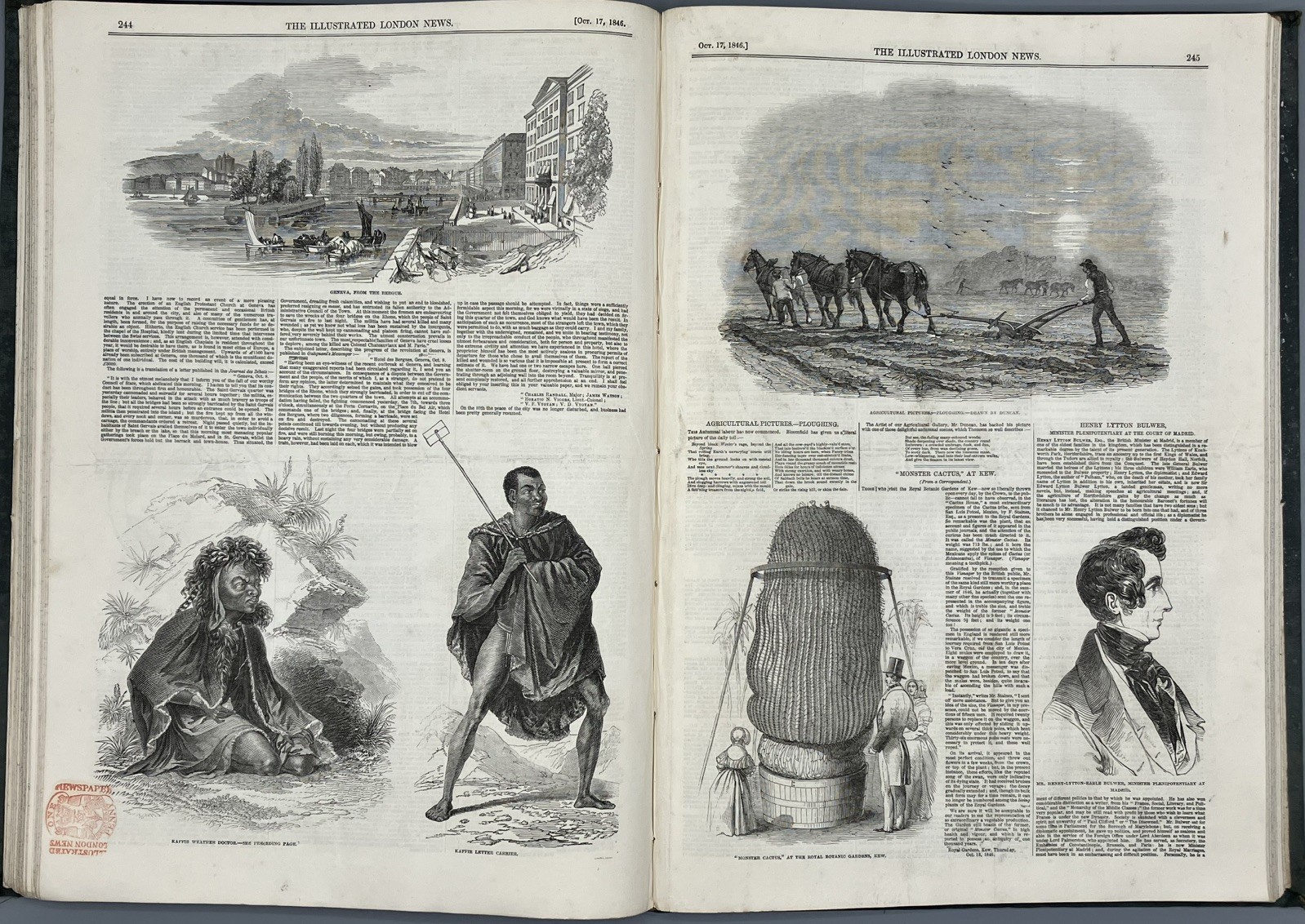 The Illustrated London News 1846 Vol 9 Jul-Dec Kaffir War Wellington Statue