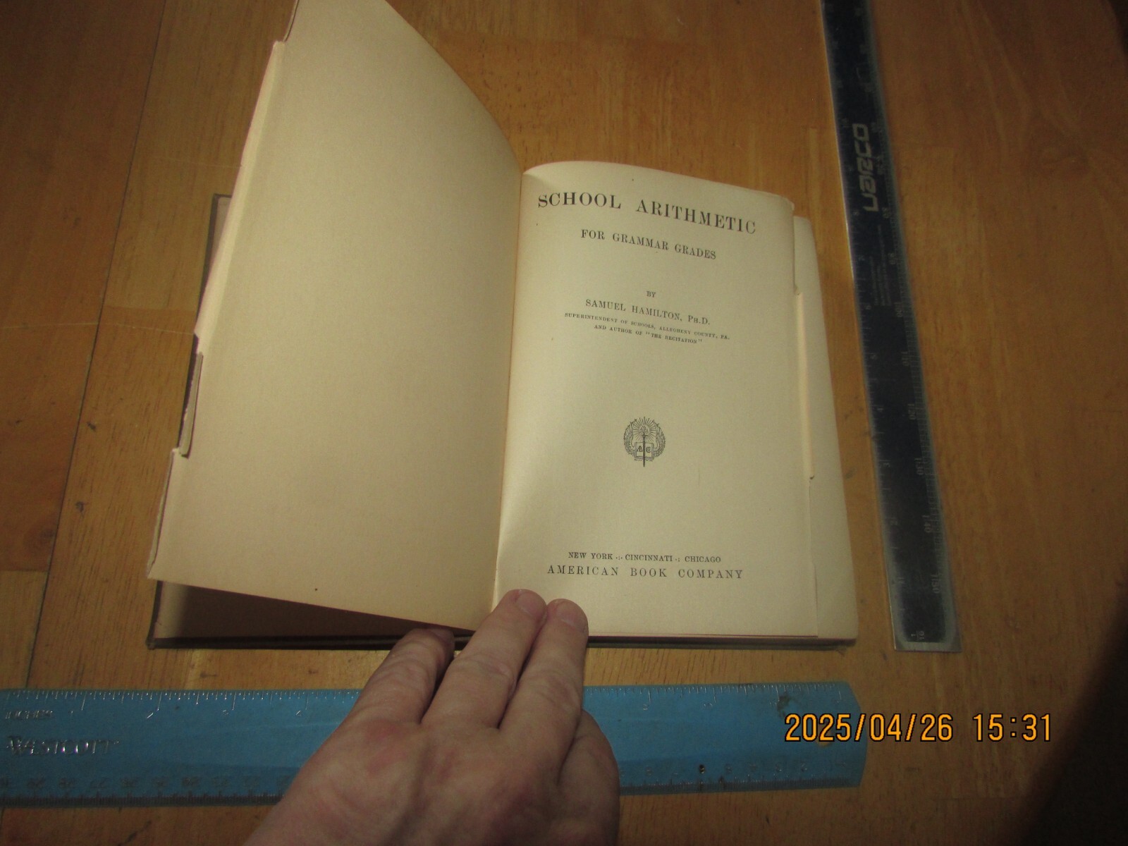 School Arithmetic by Samuel Hamilton – 1909 American Book Company Hardcover