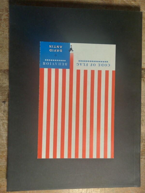 1968 Code of Flag Behavior by David Antin First Black Sparrow Press Los Angeles