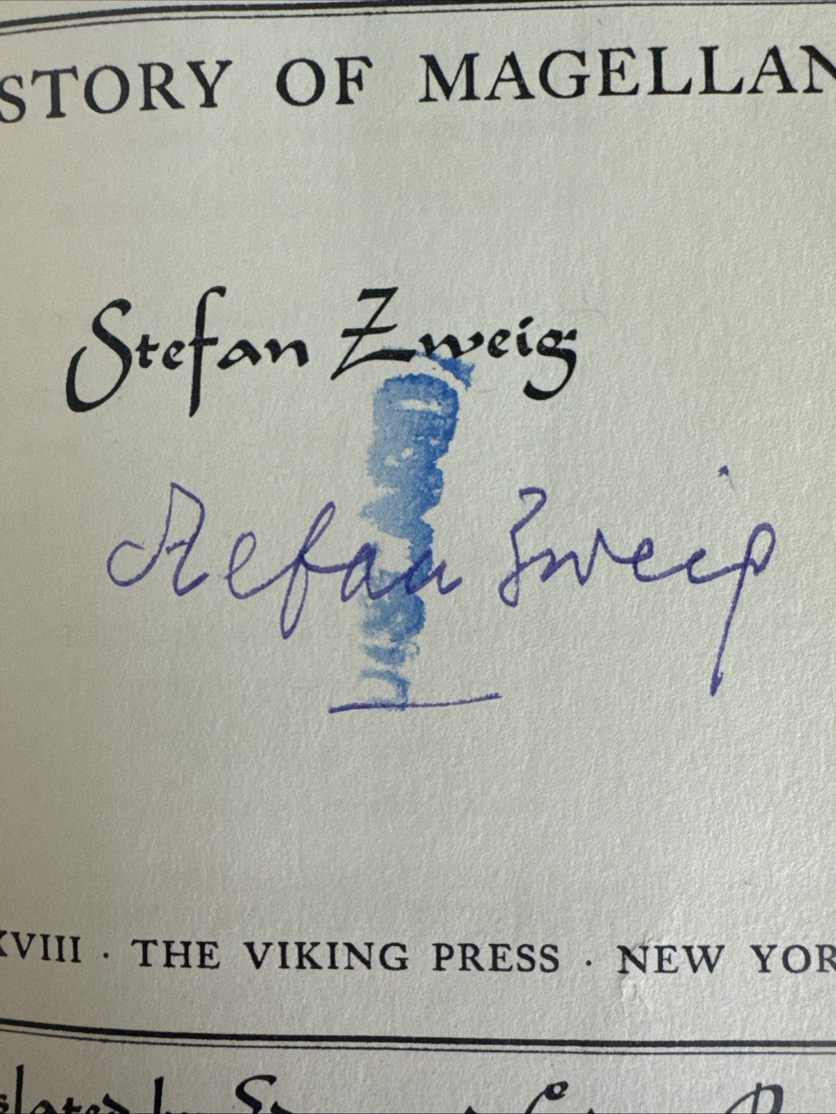 CONQUEROR OF THE SEAS THE STORY OF MAGELLAN 1938 HC *SIGNED* BY STEFAN ZWEIG
