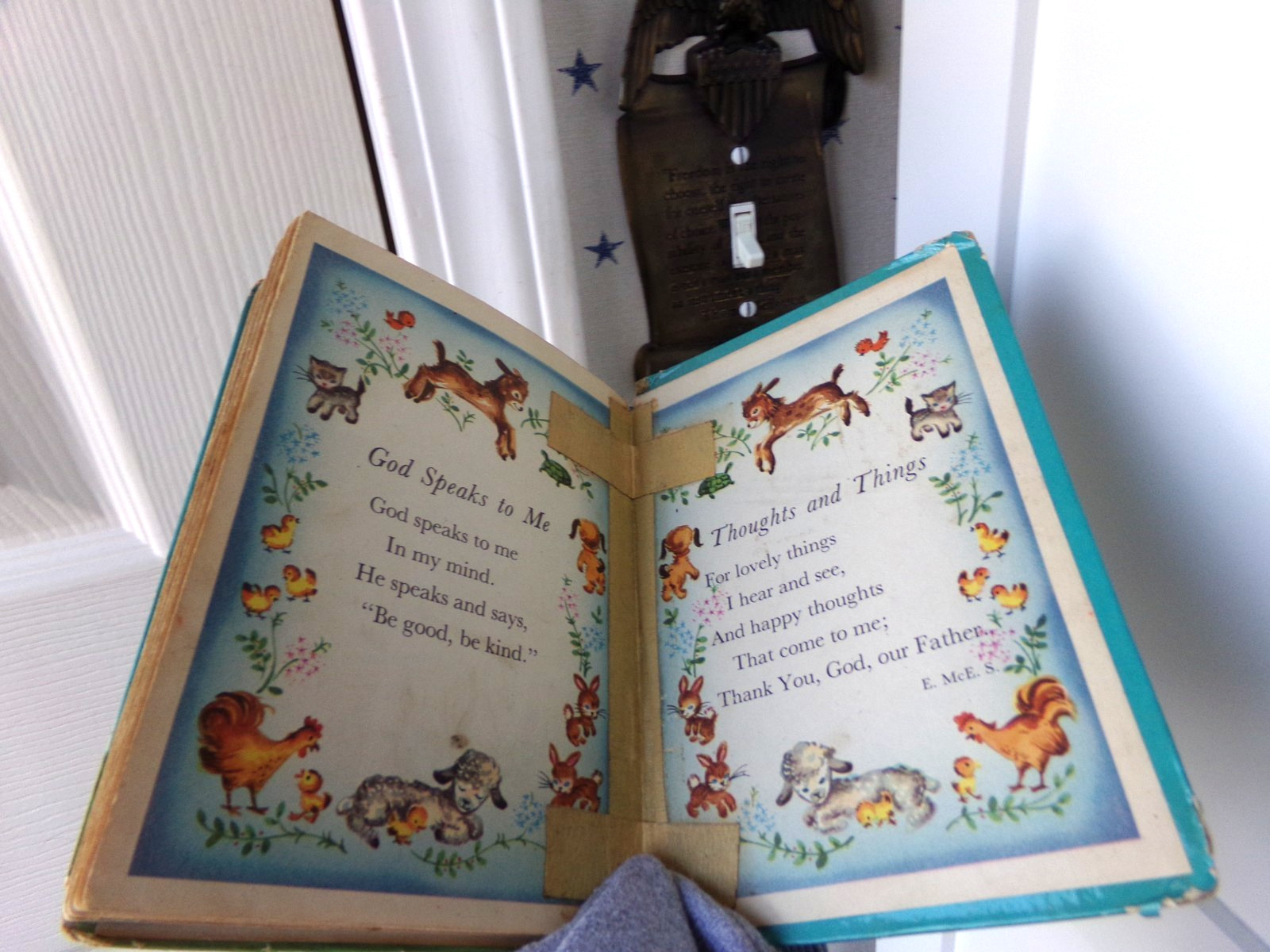FLAWS Rand McNally Prayers For Little Children Vtg Hardcover Christian Book 1949