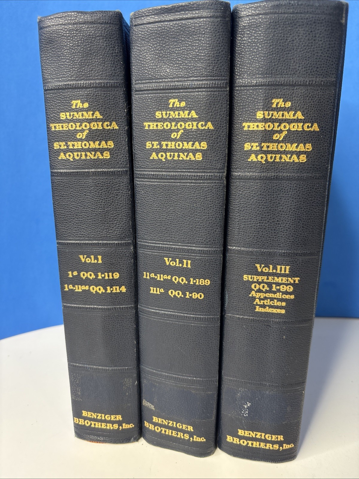 The Summa Theologica Of St. Thomas Aquinas 3 Volume Set First Ed 1947 Benzinger
