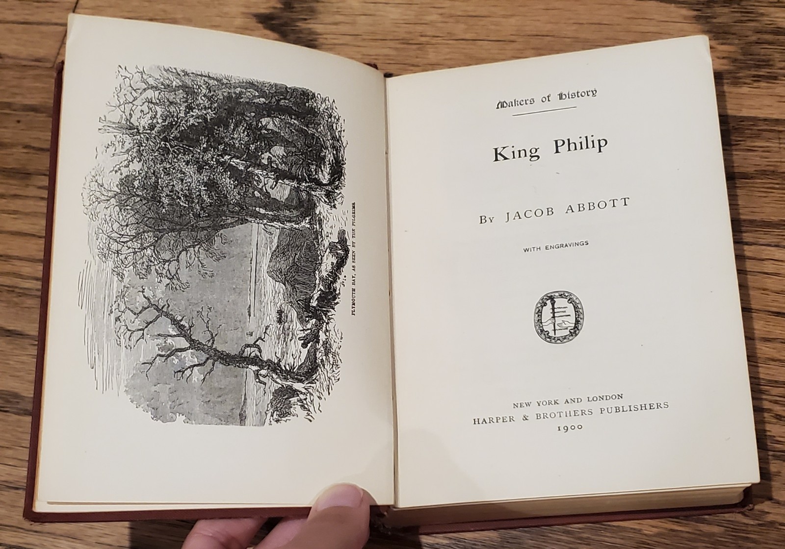 Antique 1900 Makers of History King Philip w/engravings by Jacob Abbott