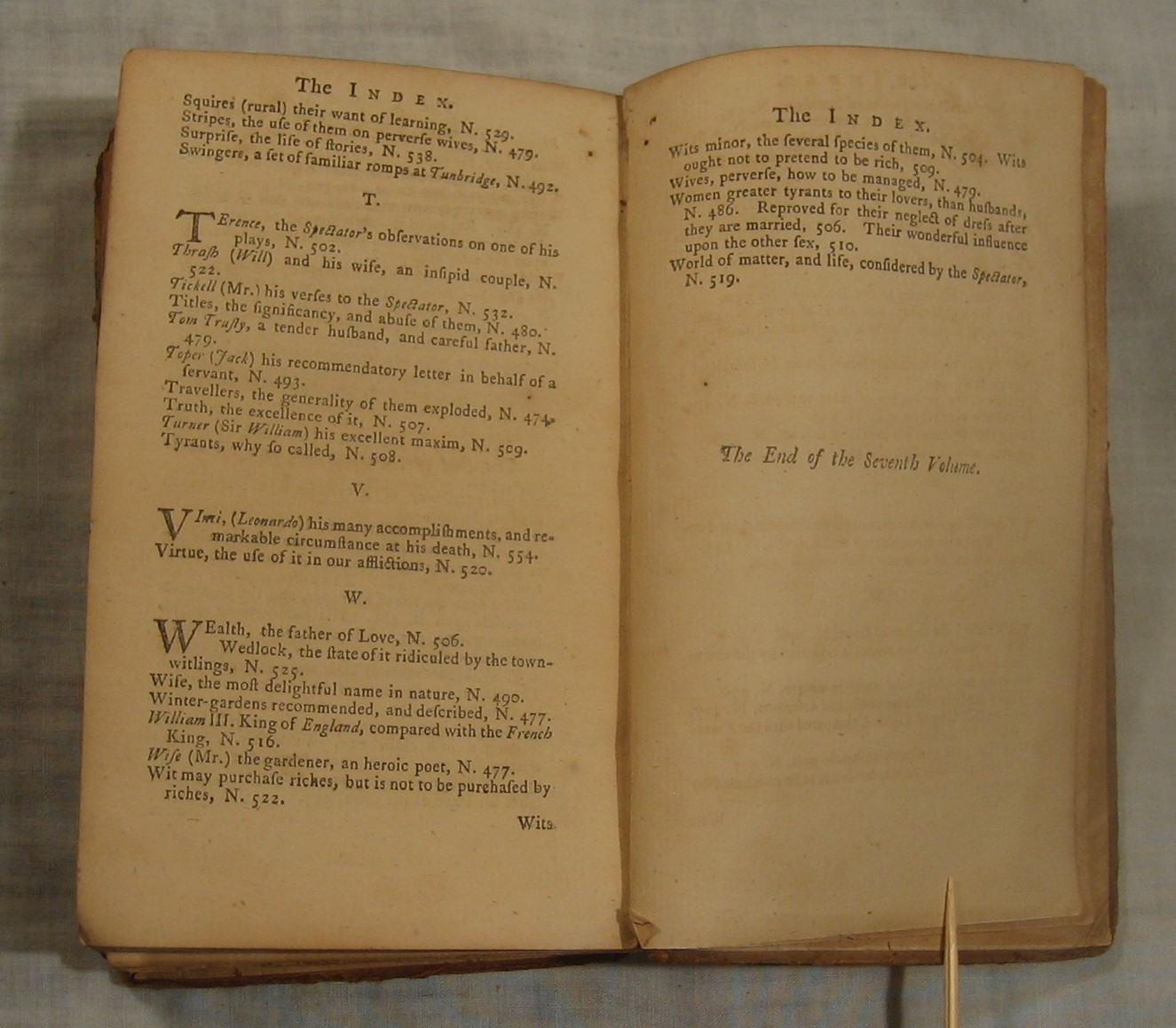 THE SPECTATOR, Volume Seven — September through December, 1712 — 1767 Edition