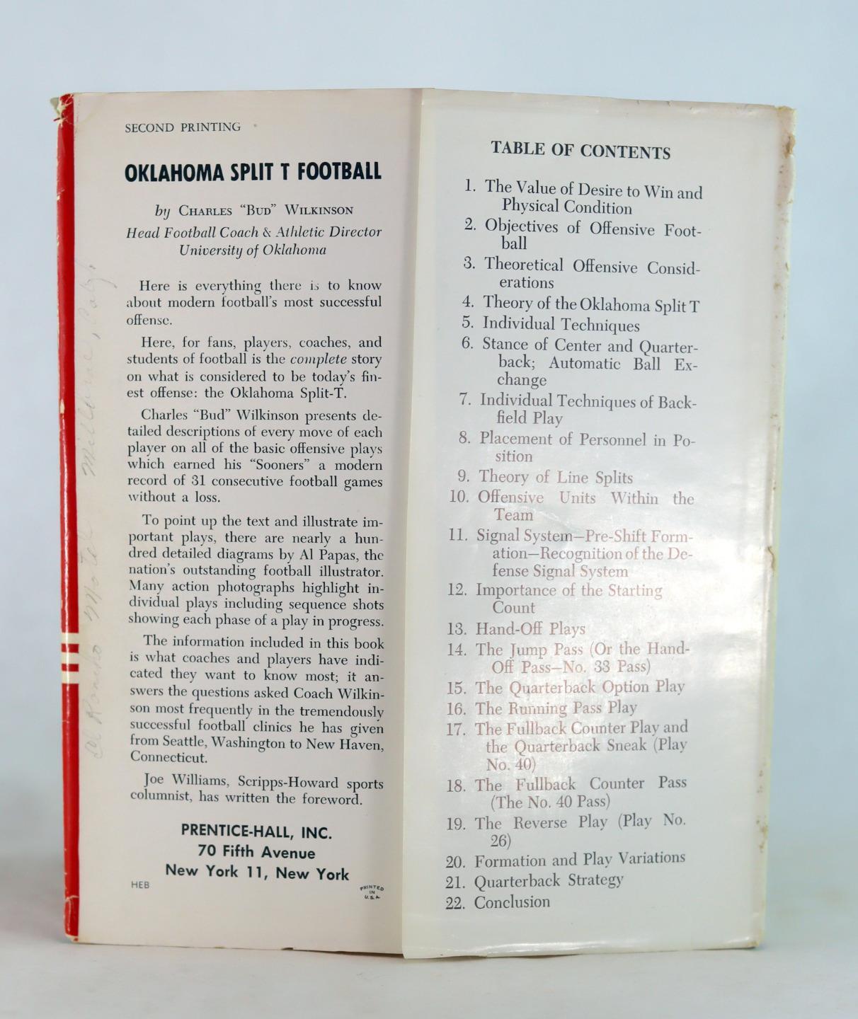 Charles Bud Wilkinson 1952 Oklahoma Split T Football Sooners Football HC w/DJ