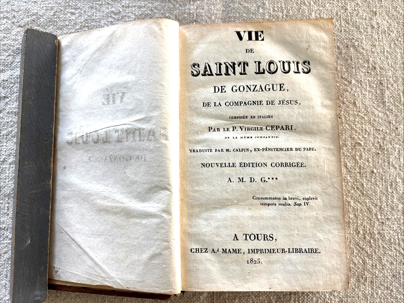 1825 Antique – The Life of Saint Louis De Gonzague – Updated Printing