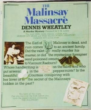 MALINSAY MASSACRE (A MURDER MYSTERY) By Dennis Wheatley – Hardcover *Excellent*
