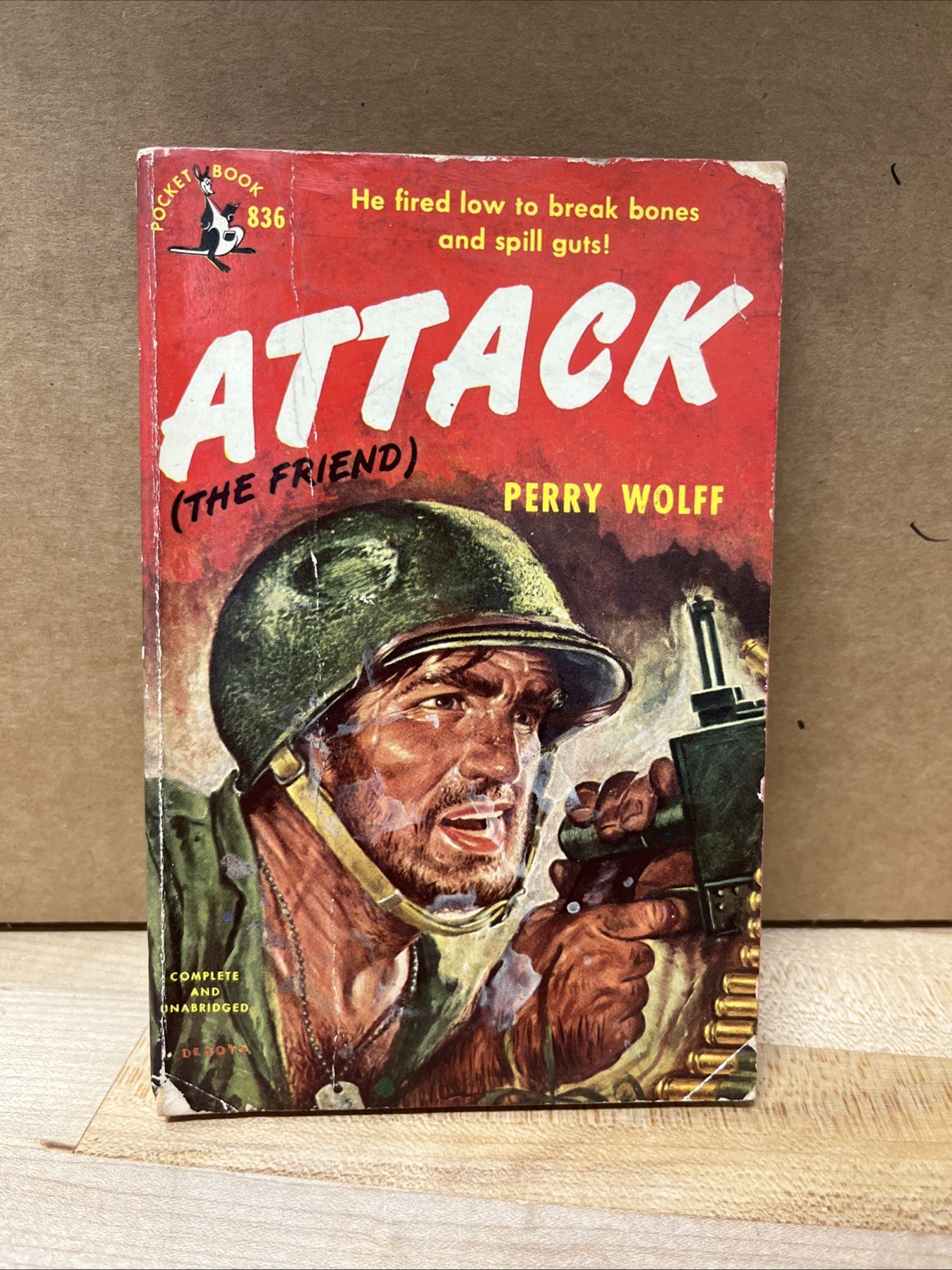 Attack (The Friend), Perry Wolff. 1951 Vintage Paperback Pocket Book 836 Box 269