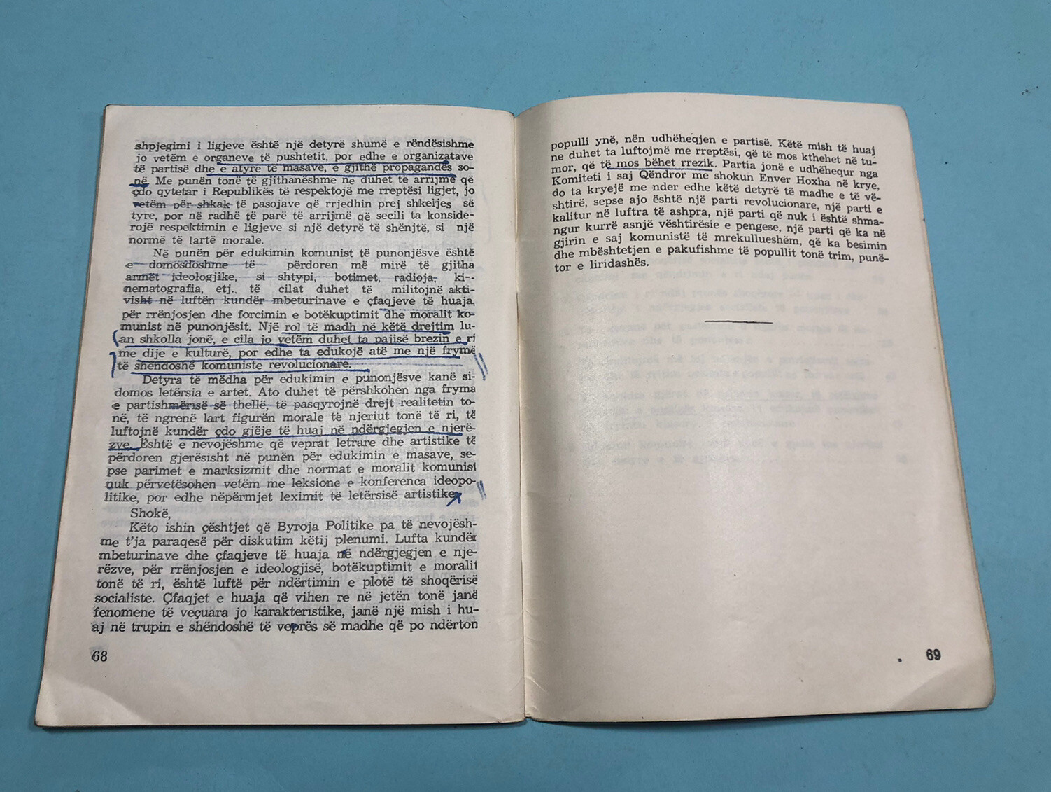 OLD ALBANIA BOOK RAMIZ ALIA-RAPORT MBI FORCIMIN PPSH-1964-COMUNISM TIME-54 PAGES