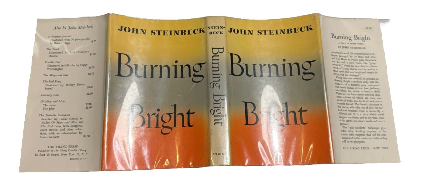John Steinbeck – BURNING BRIGHT – 1st Edition/1st Printing – 1950 *NEAR MINT*