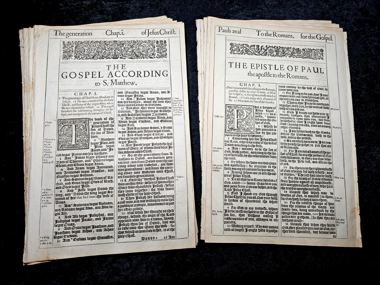 1611 King James Bible Leaf ~YOU PICK~ New Testament Leaf~ 5th issue 1639/40