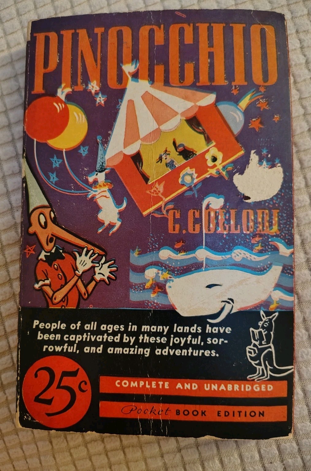 Vintage Pinocchio by C. Collodi – Pocket Book Edition Paperback – 1939