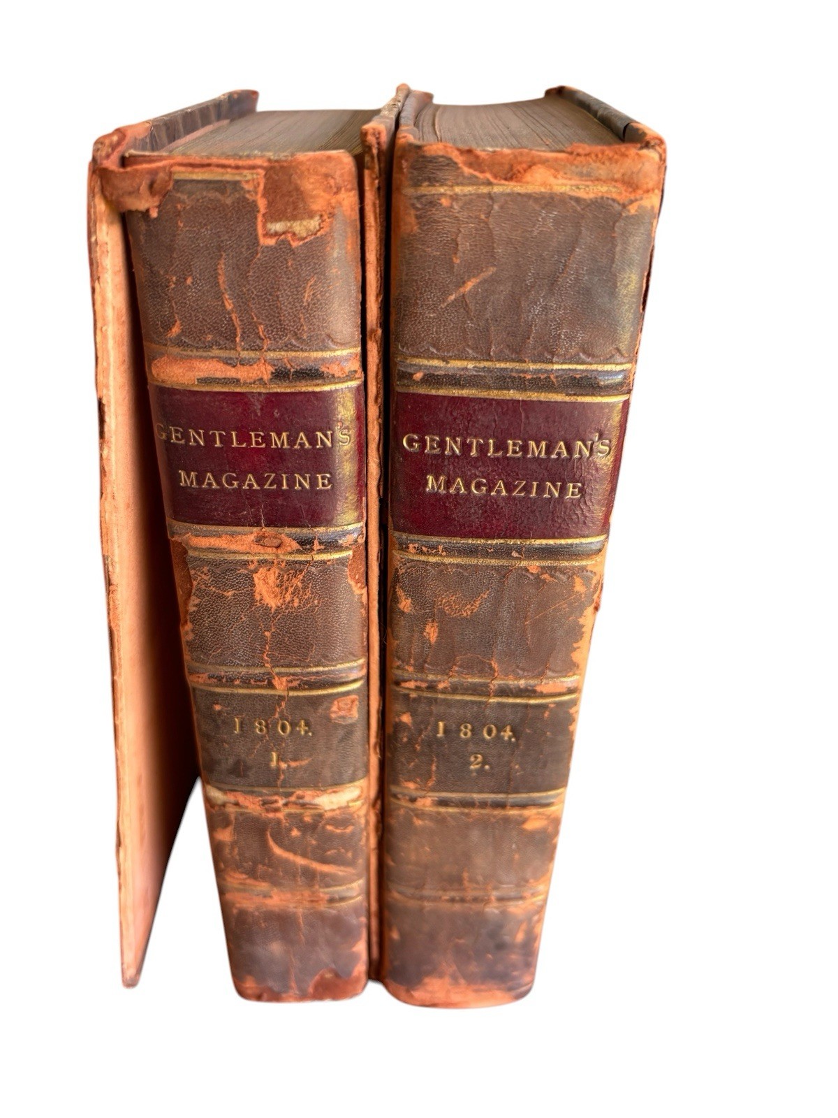 1804 The Gentleman’s Magazine Vol 1-2 Original Binding Antiquarian Complete