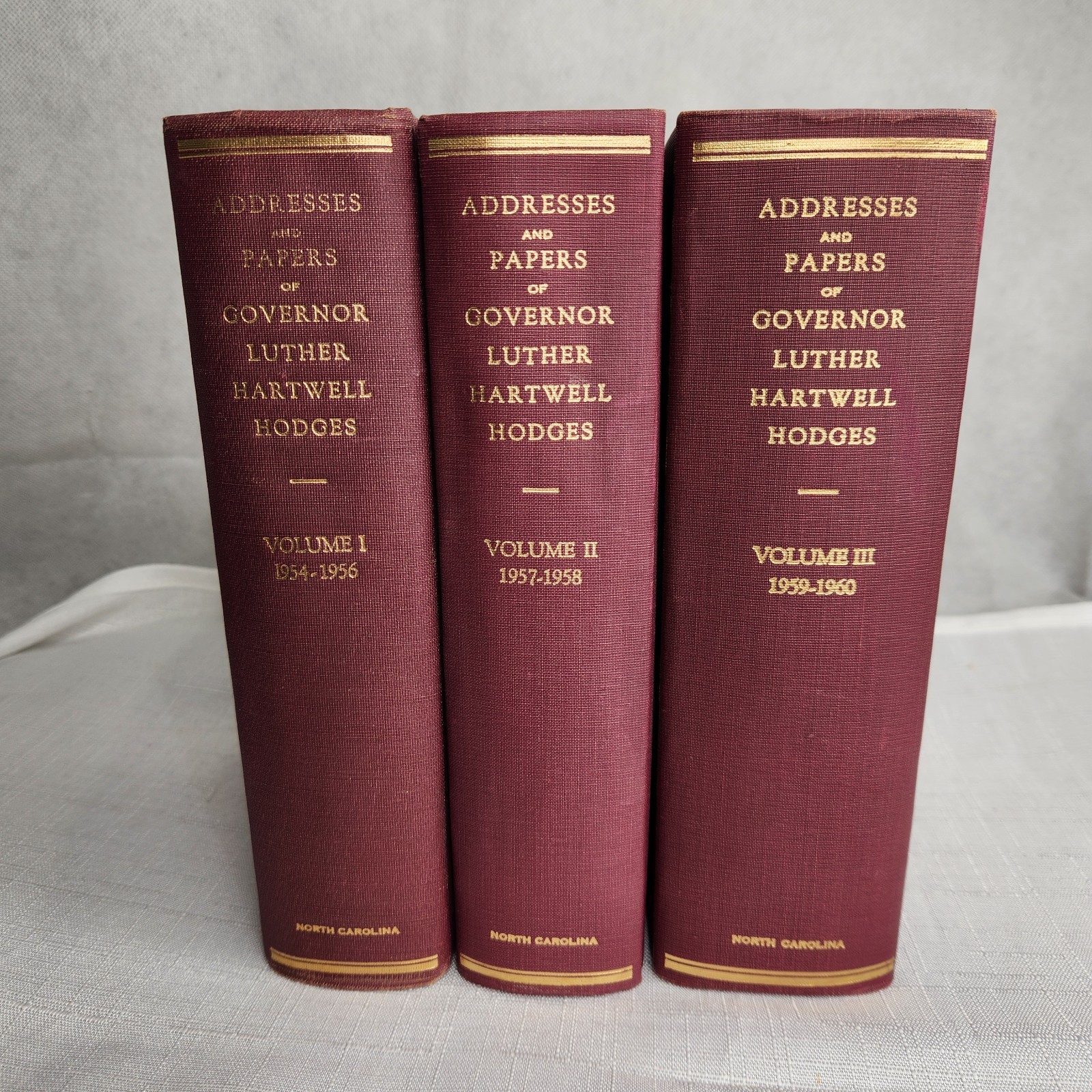 Addresses And Papers Of Governor Luther Hartwell Hodges 3 Volumes North Carolina