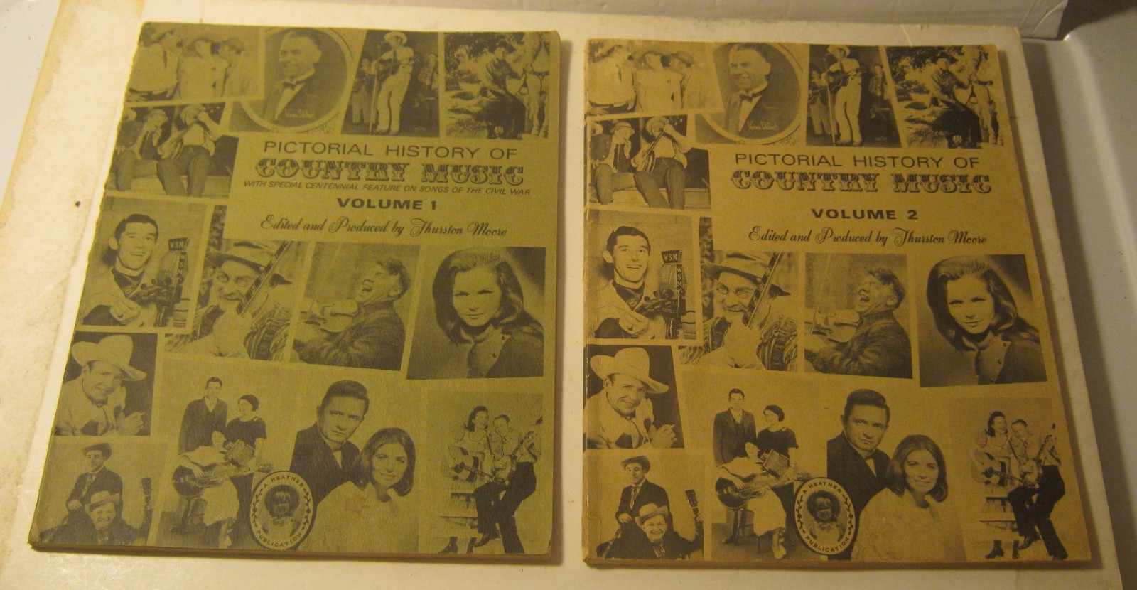 Pictorial History of Country Music Volumes 1 & 2 THURSTON MOORE 1969 1st EDS!!!