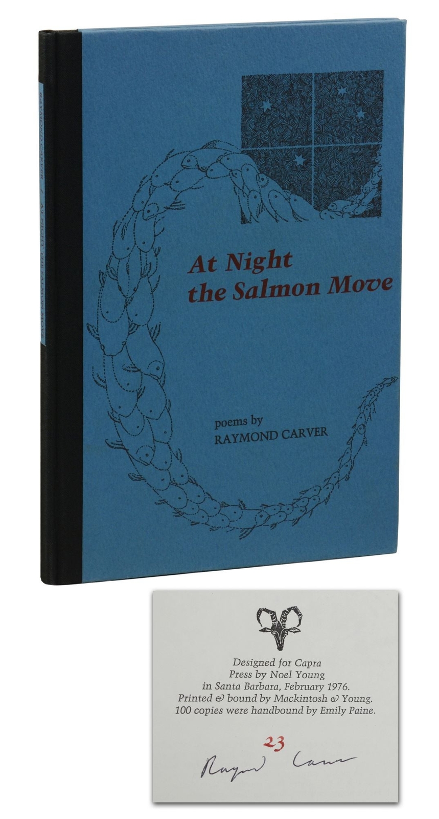 At Night the Salmon Move RAYMOND CARVER ~ SIGNED Limited First Edition 1975 1st