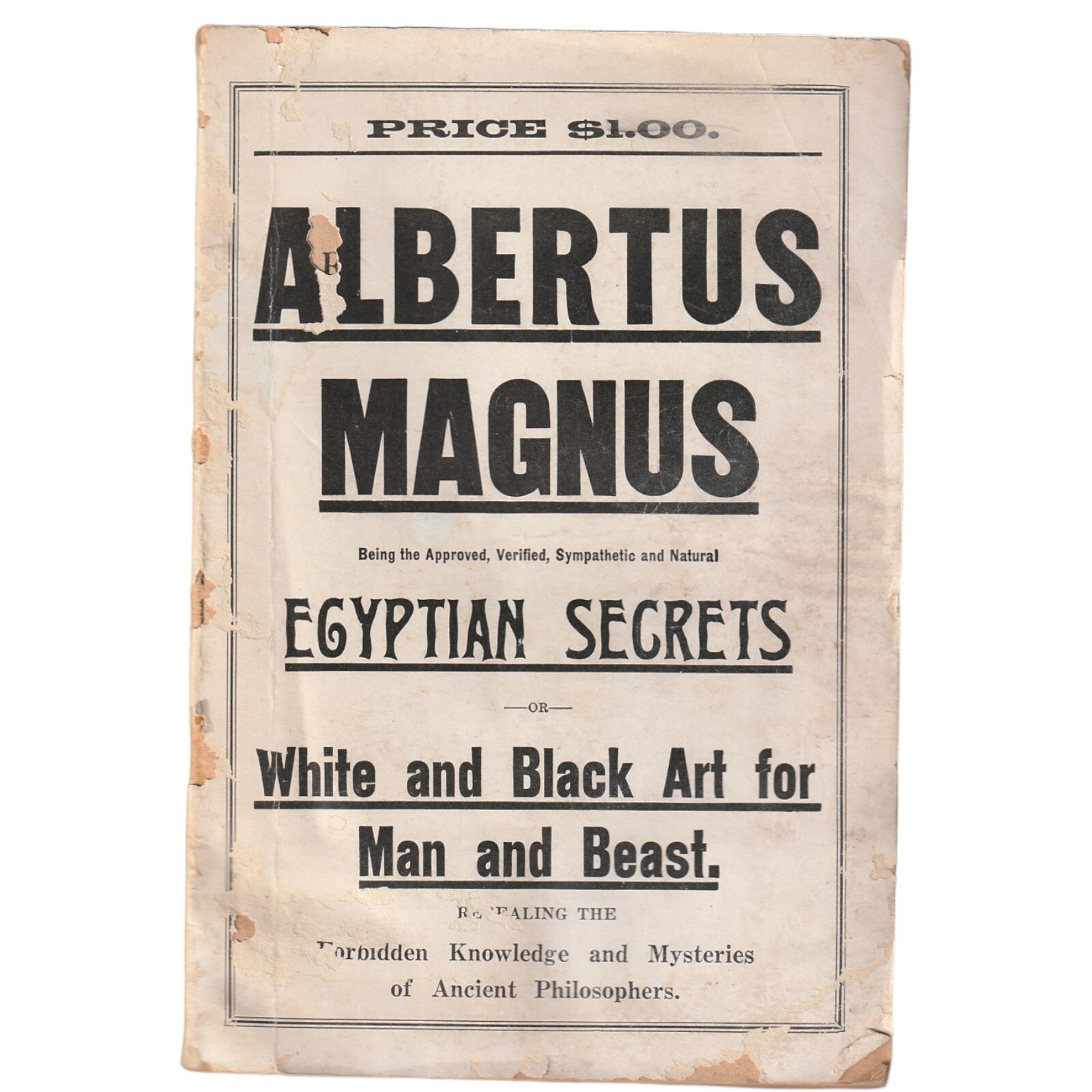 c1900 Albertus Magnus Egyptian Secrets White And Black Art For Man And Beast PB