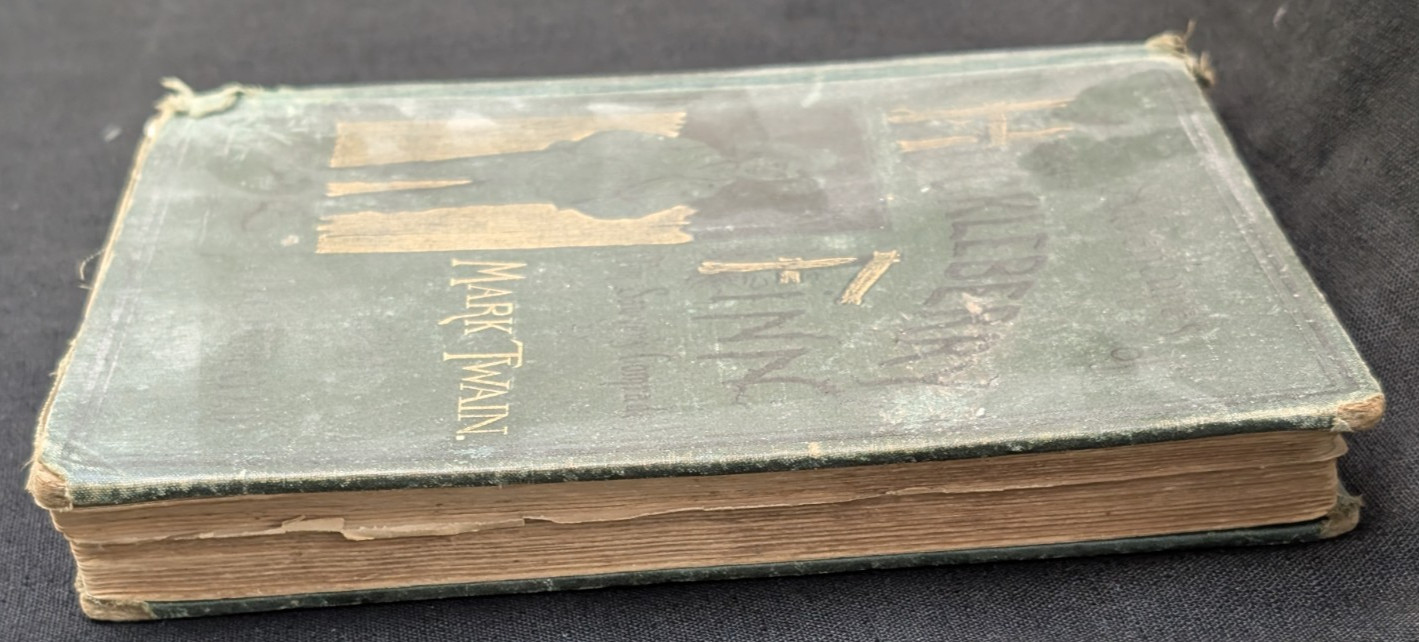 ADVENTURES of HUCKLEBERRY FINN MARK TWAIN 1888 CHARLES L. WEBSTER EARLY US ED.