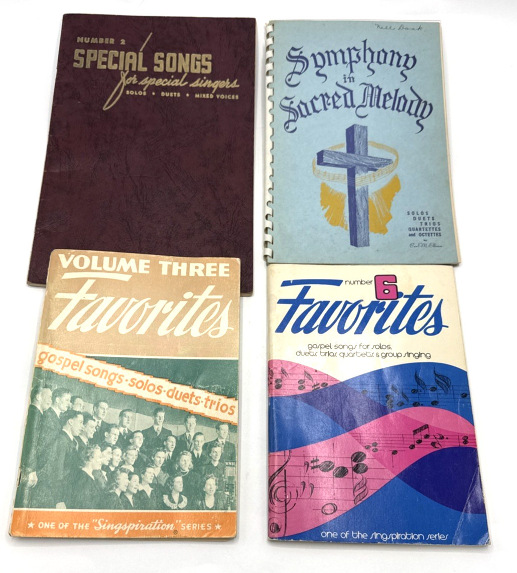 Lot of 4 Gospel Music Books Favorites Number 6 & Vol Three Special Songs Sacred