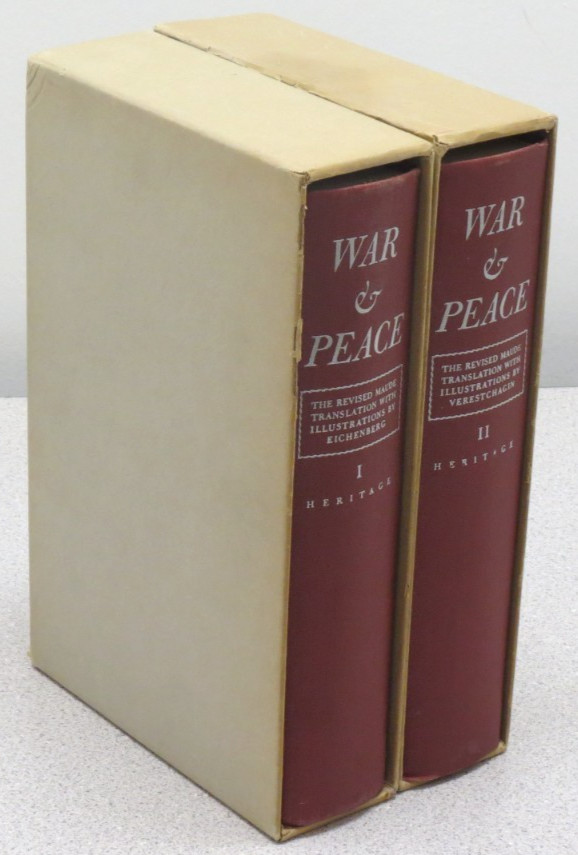 War & Peace by Leo Tolstoy – 2 volume set hardcover slipcase Heritage Press 1938