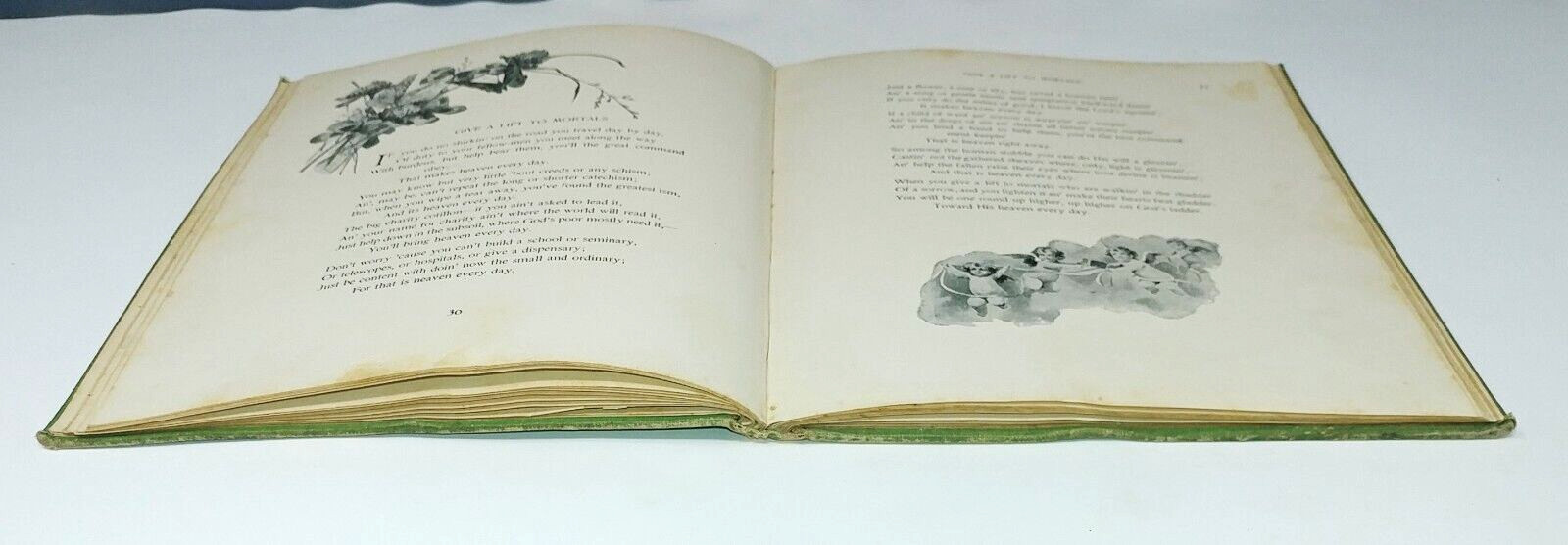 Victorian Art Nouveau Poetry Book 1896 Give A Lift to Mortals Illustrated Rare