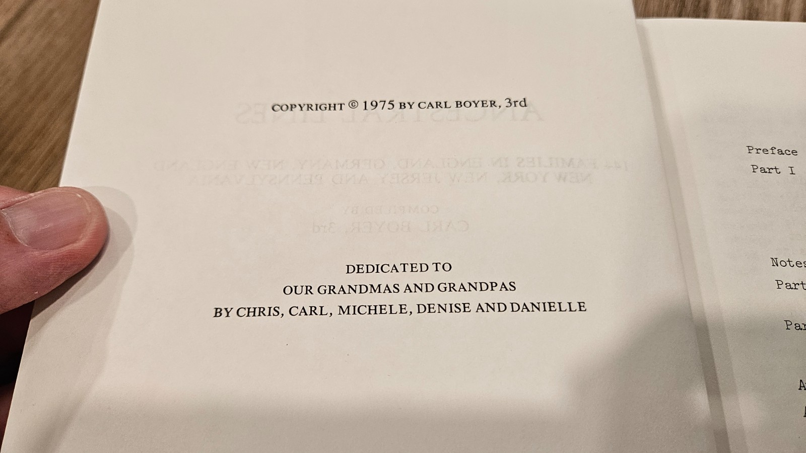 Ancestral Lines Compiled by Carl Boyer 3rd – 144 Families 1970 HC Reference Book