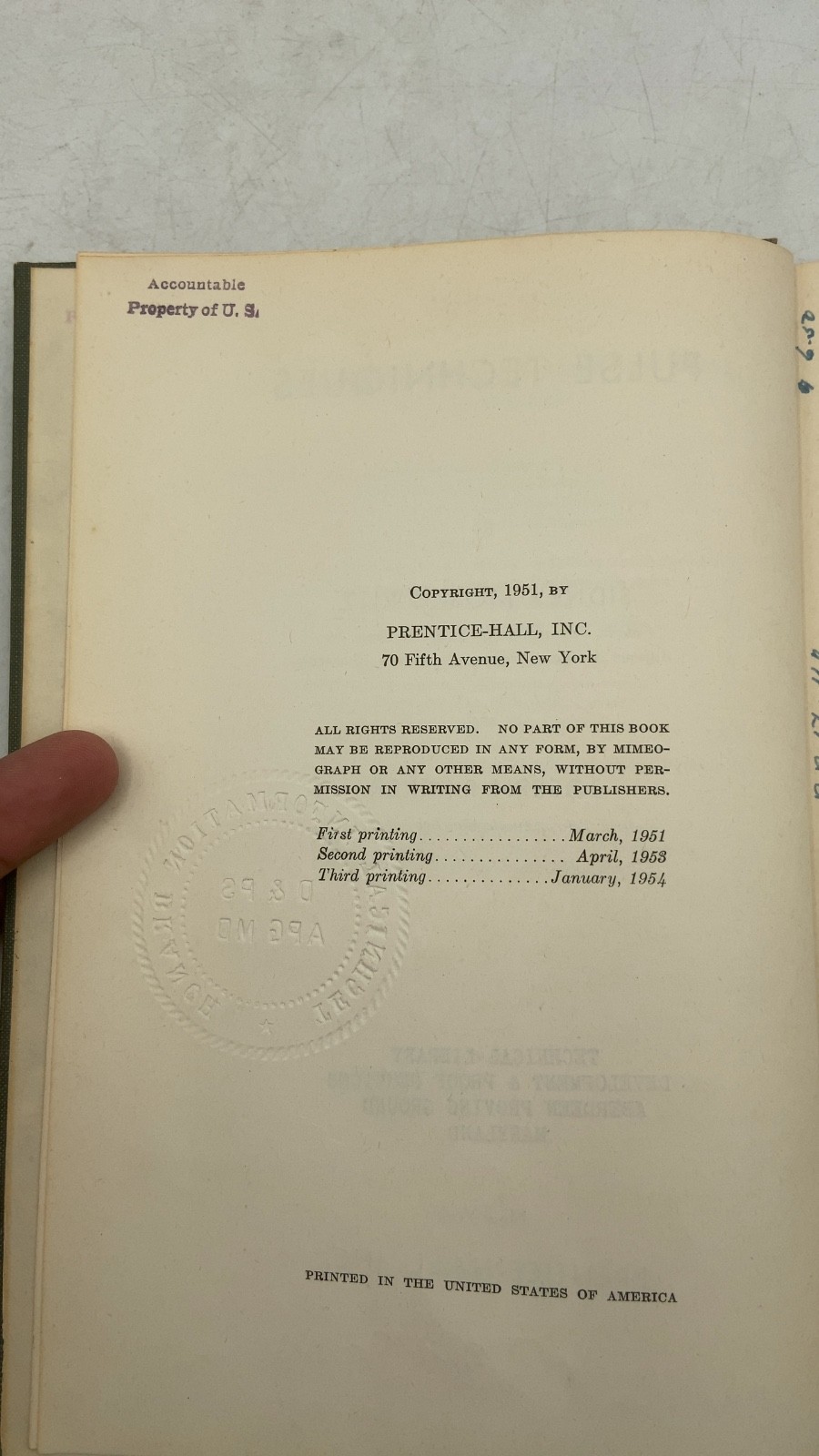 Pulse Techniques Sidney Moskowitz and Joseph Racker Hardcover 1954