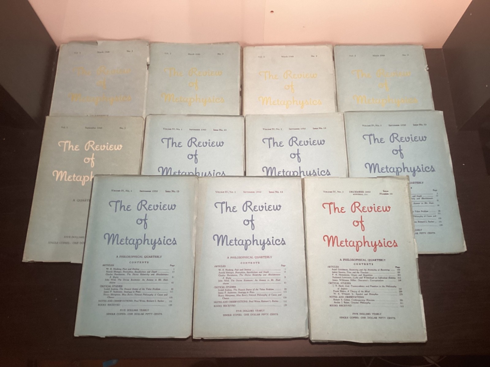 1948-1950 Collection Of 11 Issues Of The Review Of Metaphysics – List Below