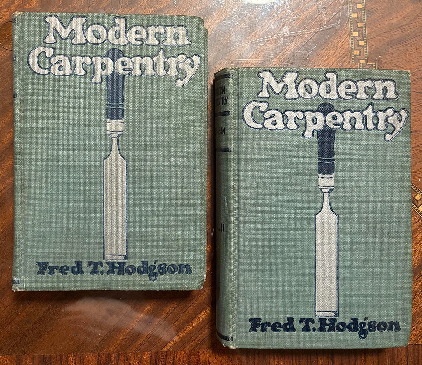 Modern Carpentry Fred T. Hodgson Vol. 1 & 2 Antique Book Set Illustrated 1916-17