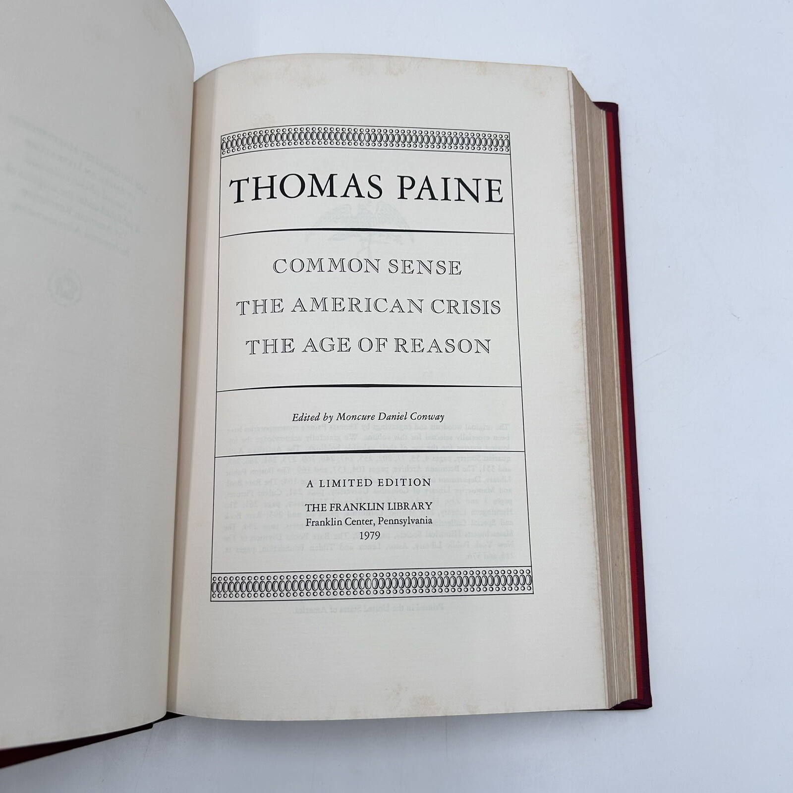 Thomas Paine Selected Writings Franklin Library Limited Collector Edition 1979