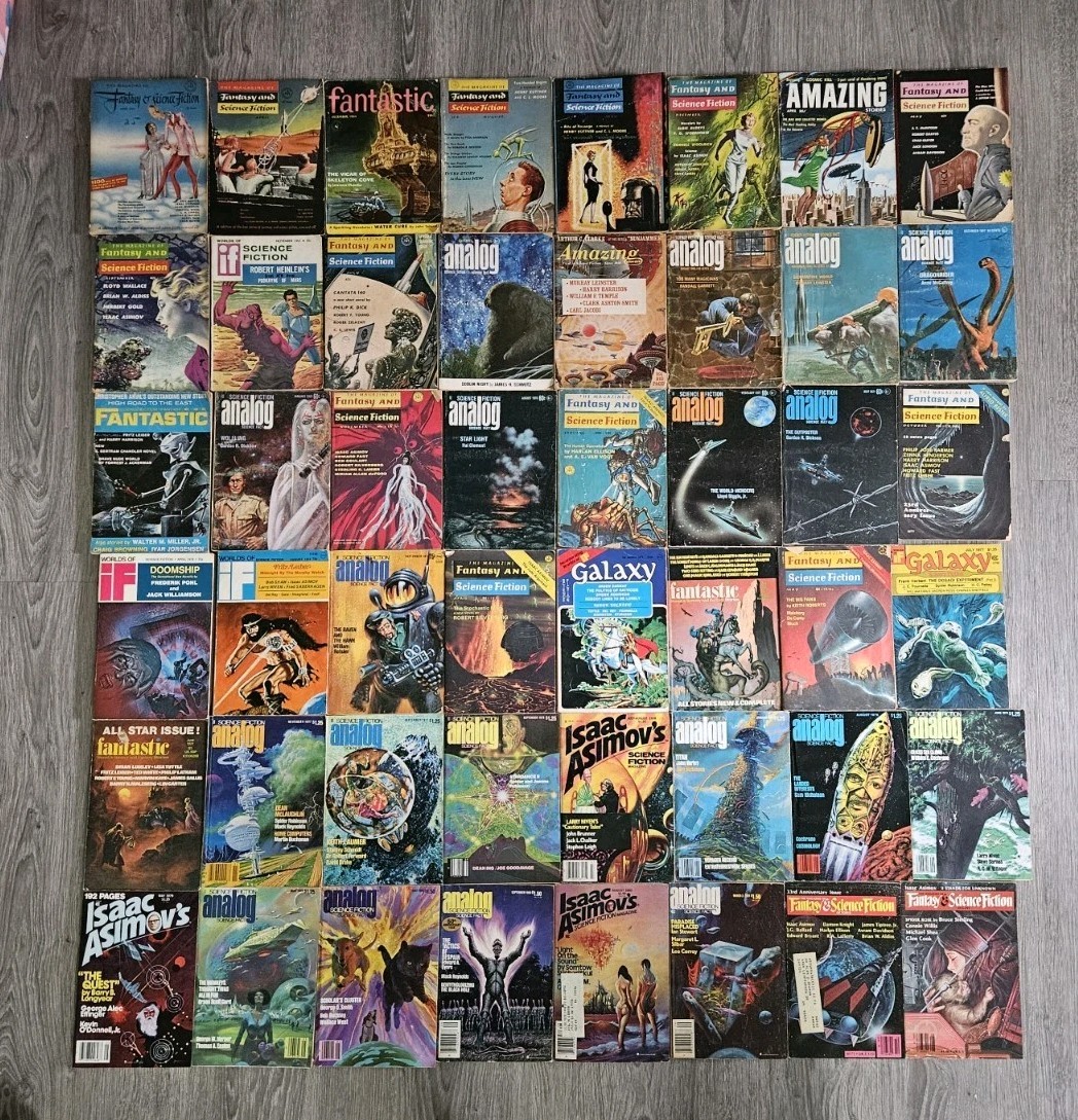Lot of 48 Vintage Fantasy Science Fiction Digests Analog Galaxy Worlds Of If Etc