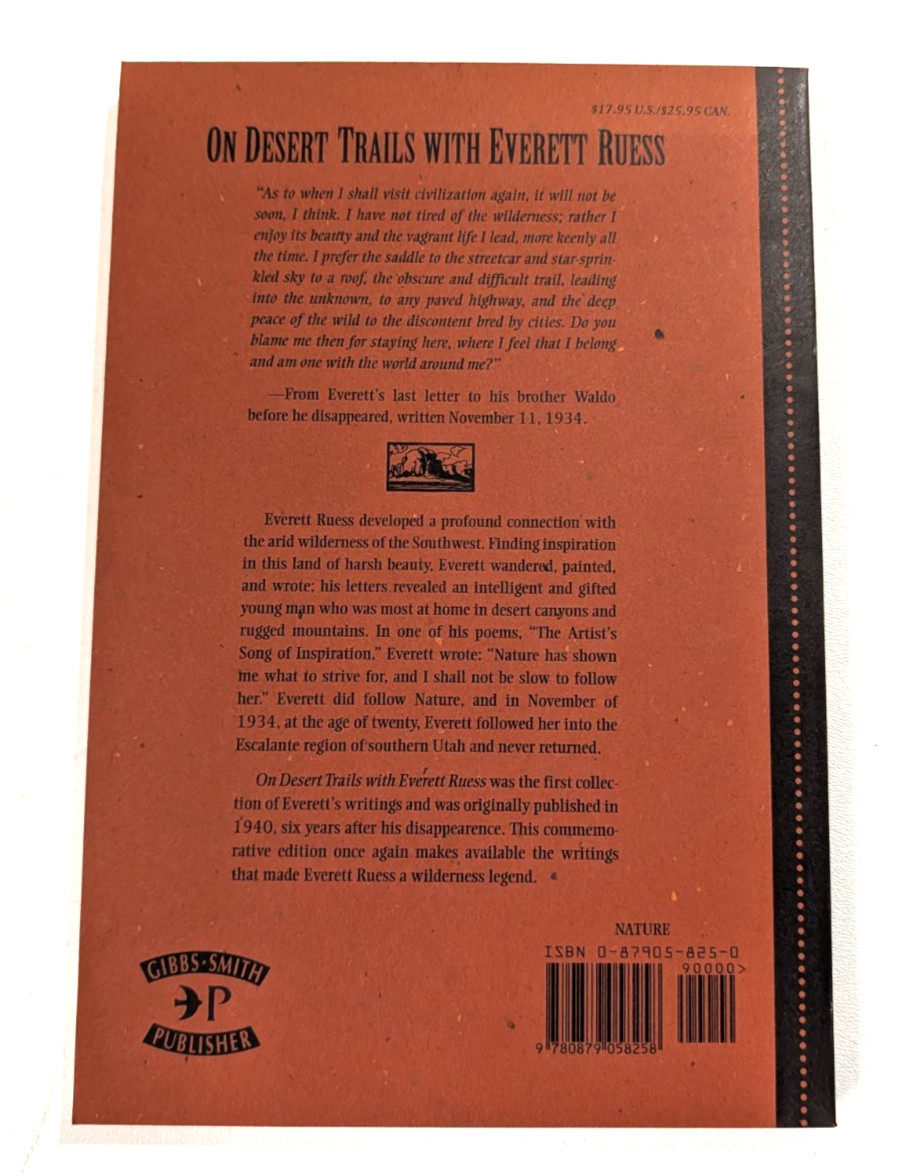 ON DESERT TRAILS WITH EVERETT RUESS Commemorative Edition TPB