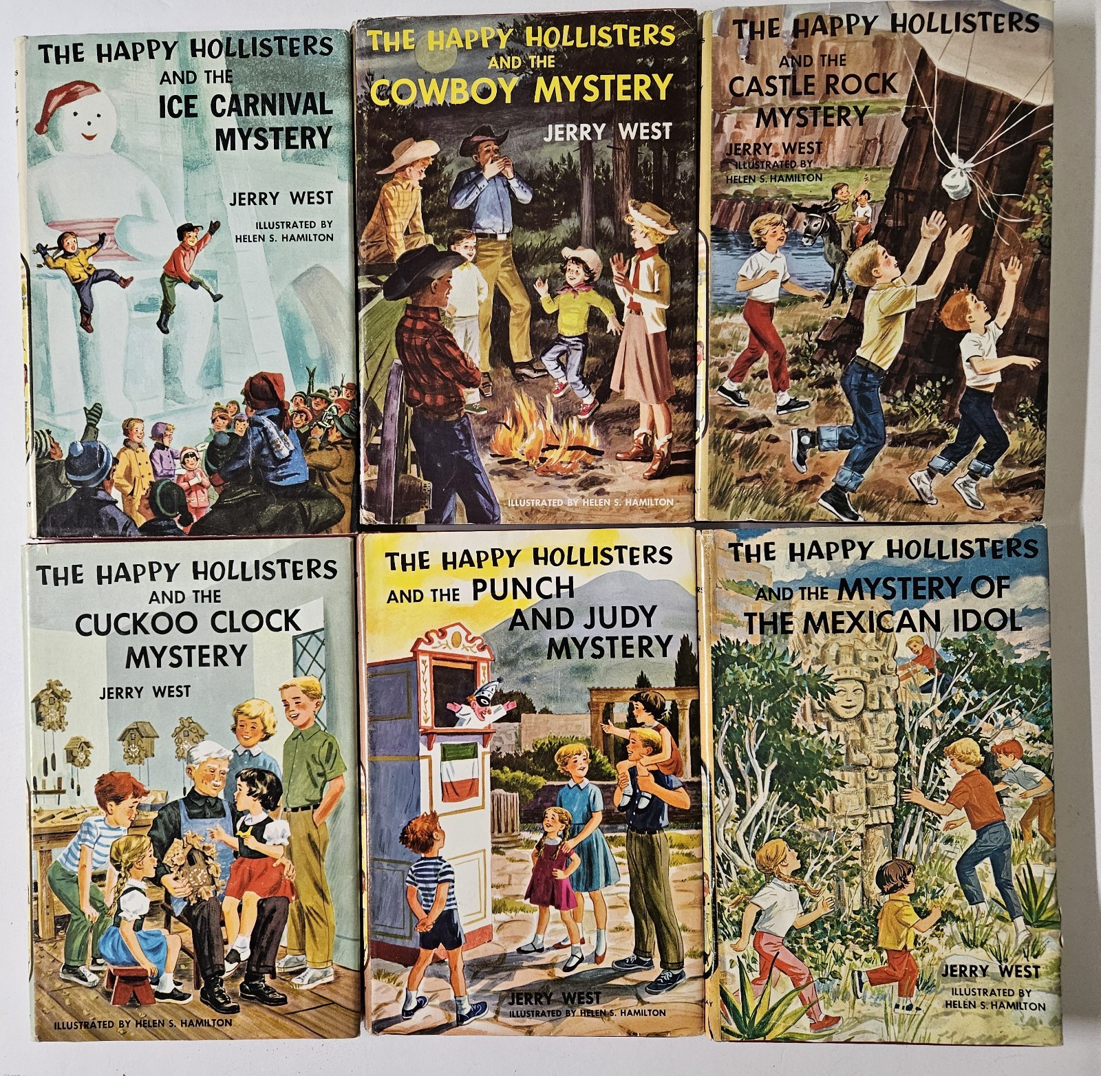 (Lot of 6) Happy Hollisters HC/DJ by Jerry West #16,20,23,24,27, and 31