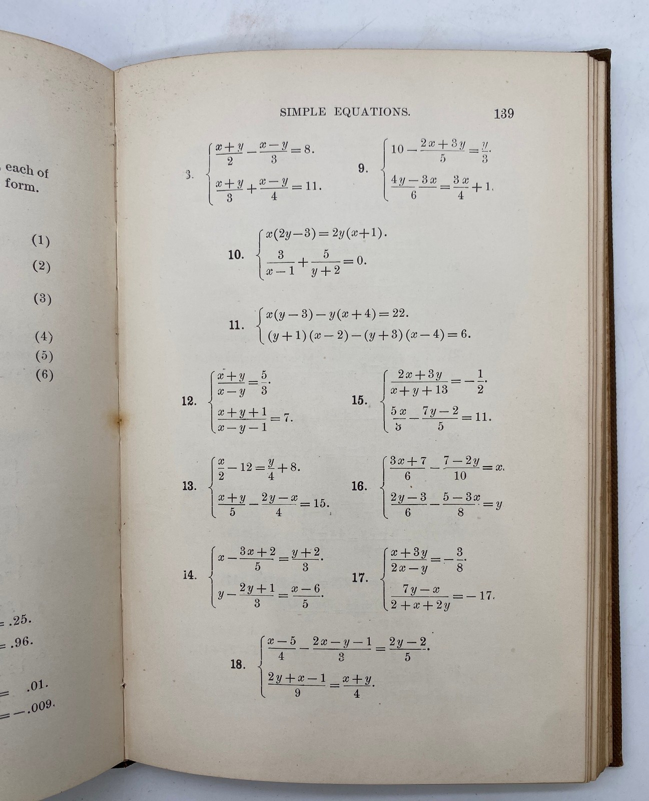 1885 Complete Course in Algebra by Webster Wells Leather Spine Antique Book