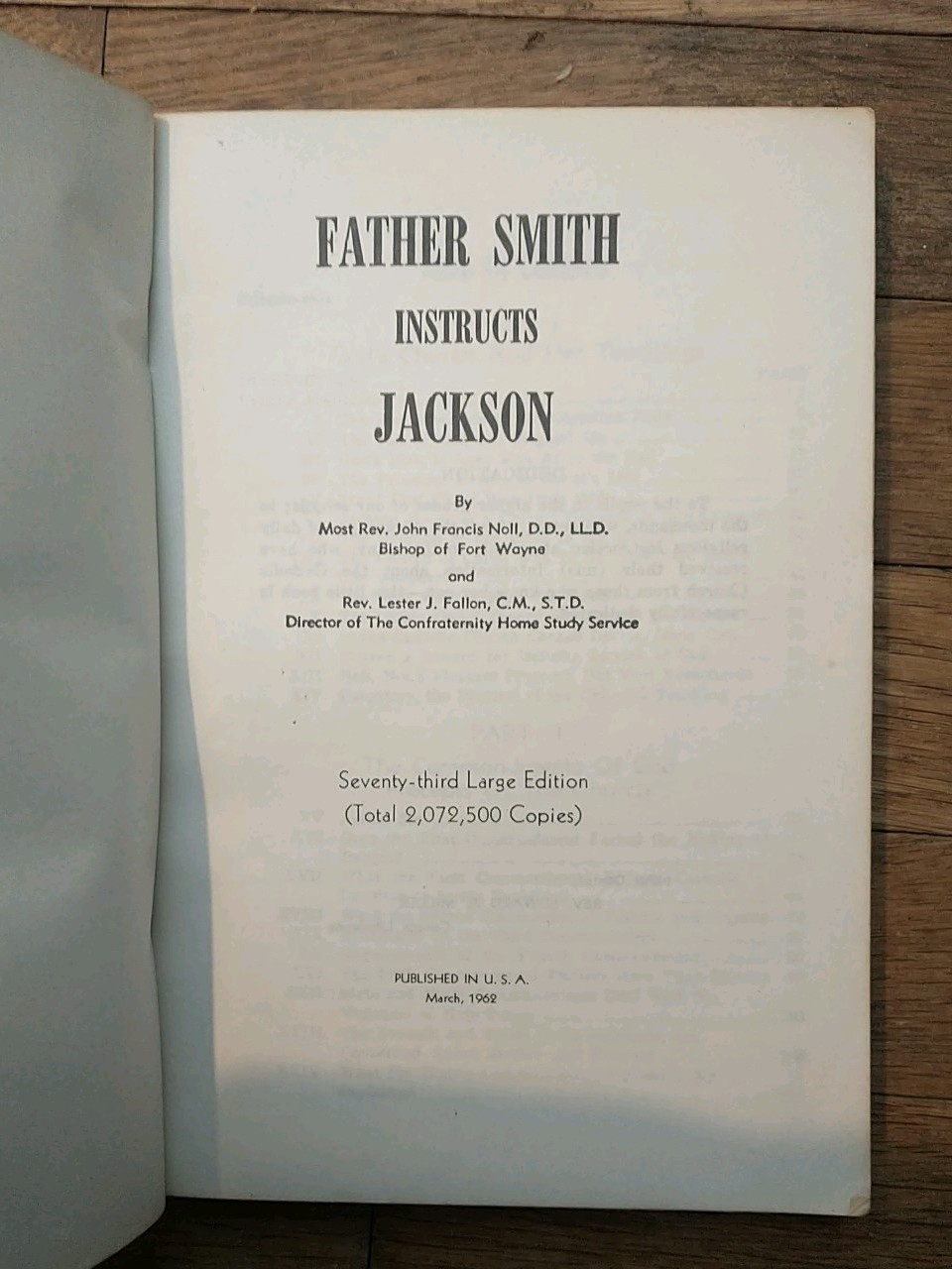 Father Smith Instructs Jackson by Lester J. Fallon John Francis Noll 1962 PB
