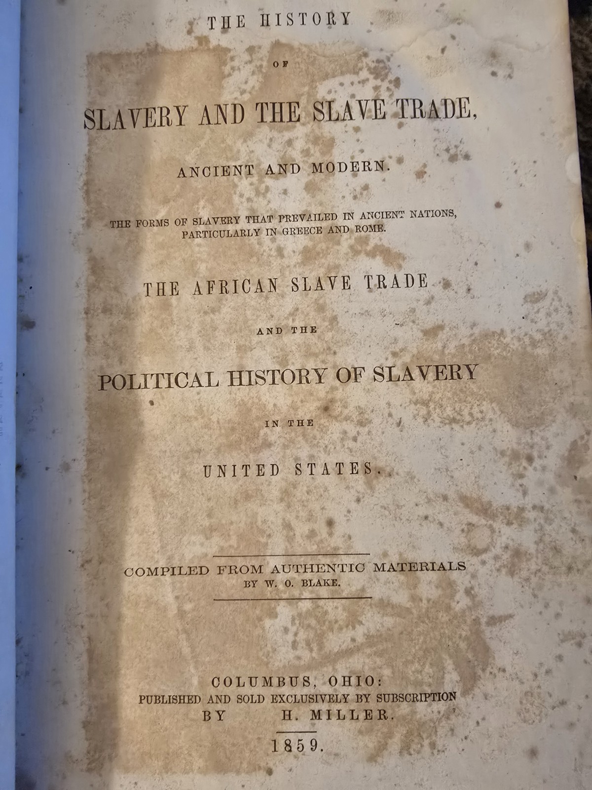 History of Slavery and the Slave Trade 1859 The African Slave Trade RARE FIND