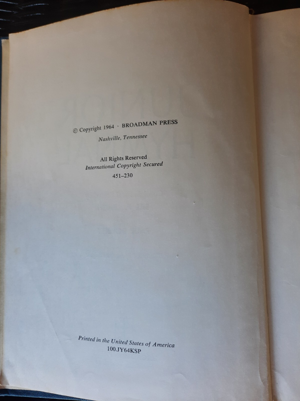 Junior Hymnal Broadman Press 1964