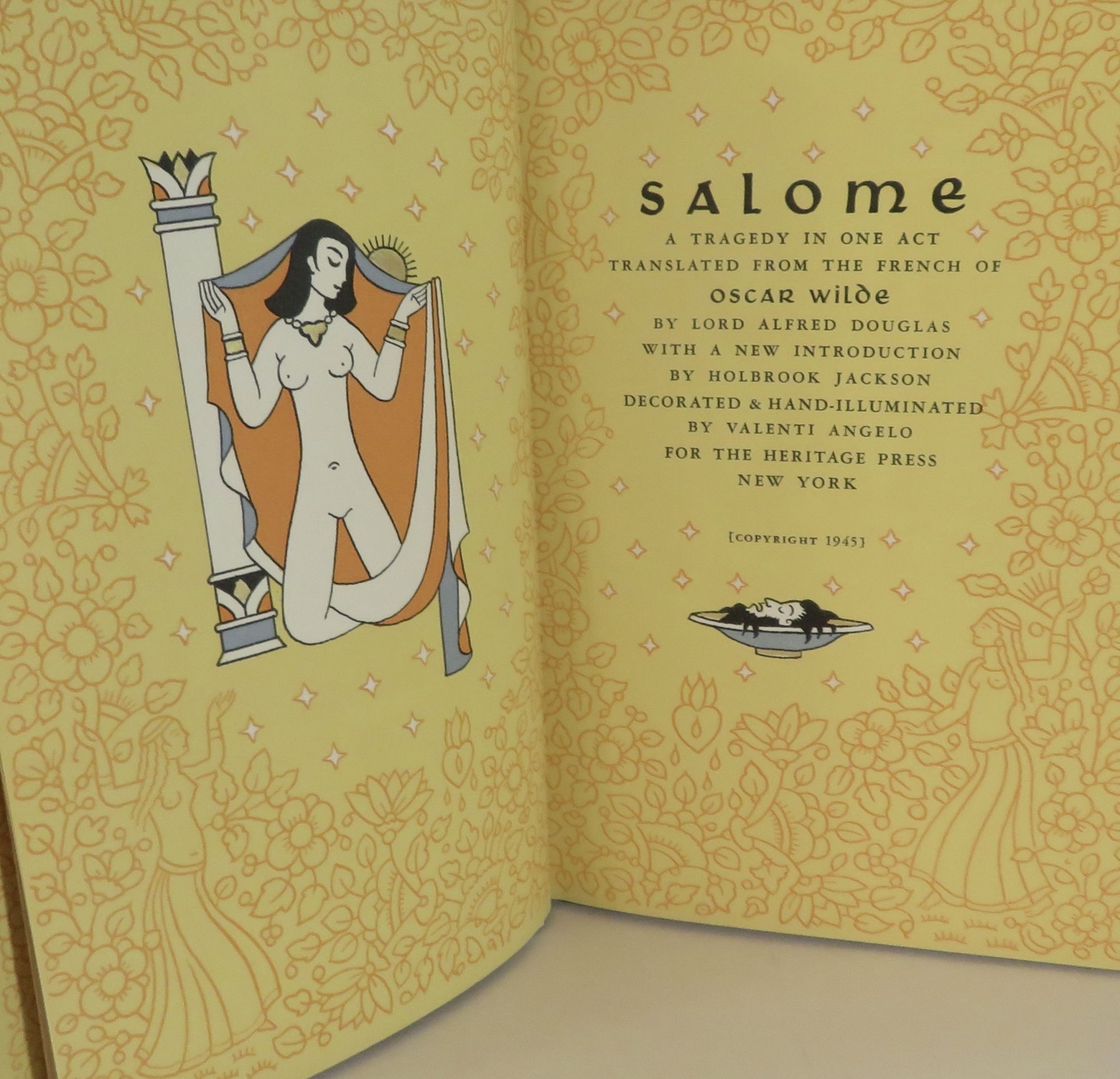 Oscar Wilde, Valenti Angelo / Salome 1st Edition 1945