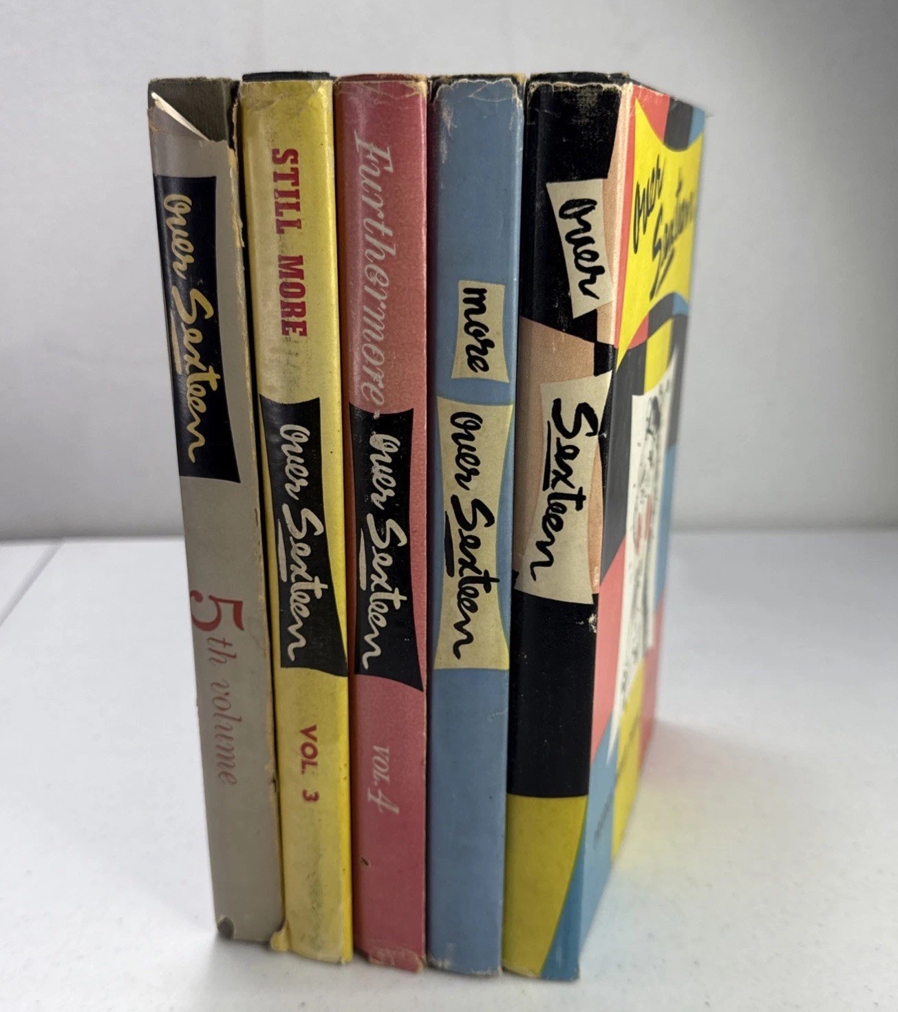 Over Sexteen Volumes 1-5 Set 1956 Vintage Risqué Humor Book in Color J M Elgart
