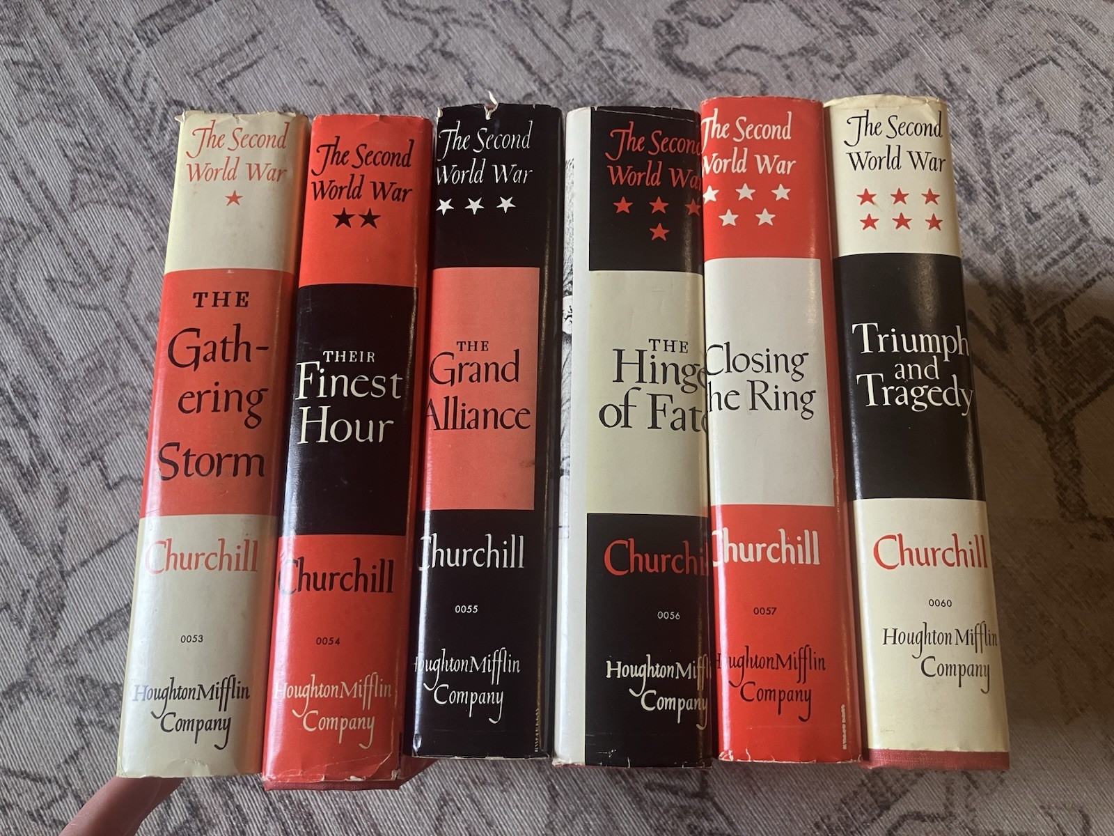 WINSTON CHURCHILL – THE SECOND WORLD WAR – 6 VOLUME SET BOMC EDITION, jackets!