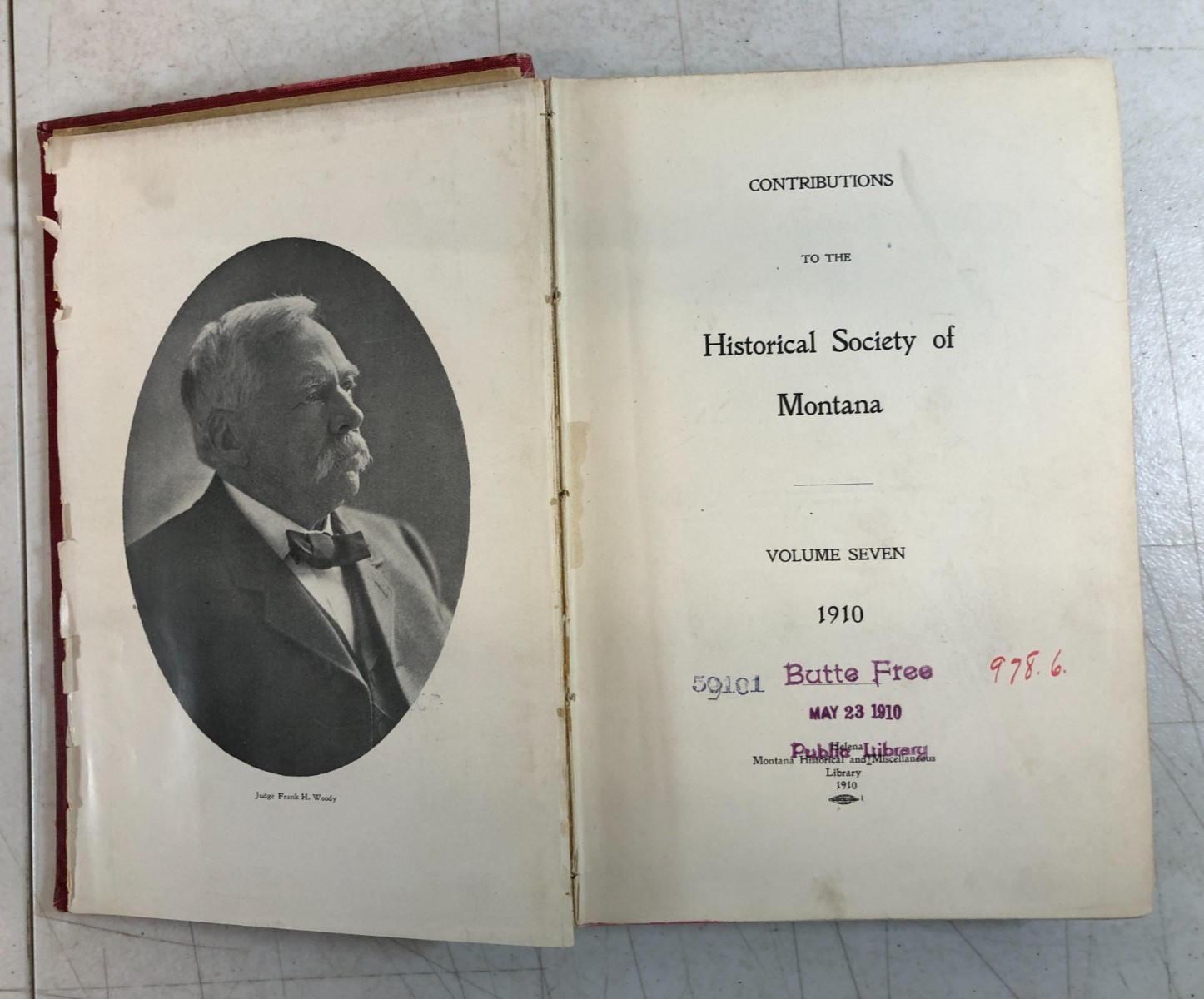 Historical Society of Montana, Vol Seven, 1910, EX-LIBRARY, E-93
