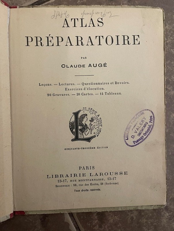 1915 PARIS. Atlas Preparatoire- Claude Auge; MAPS- Europe, Asia, Africa, America