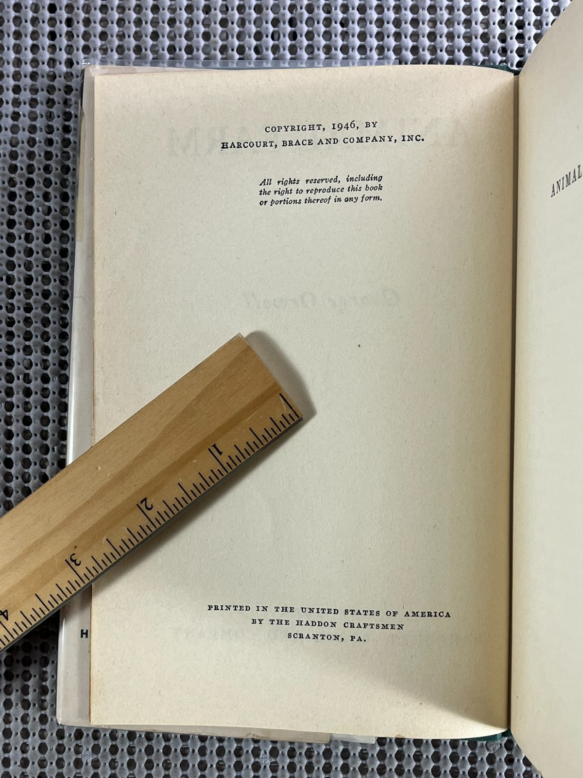 Political Satire & Allegory ~ Animal Farm ~ George Orwell ~ 1946 US HC DJ