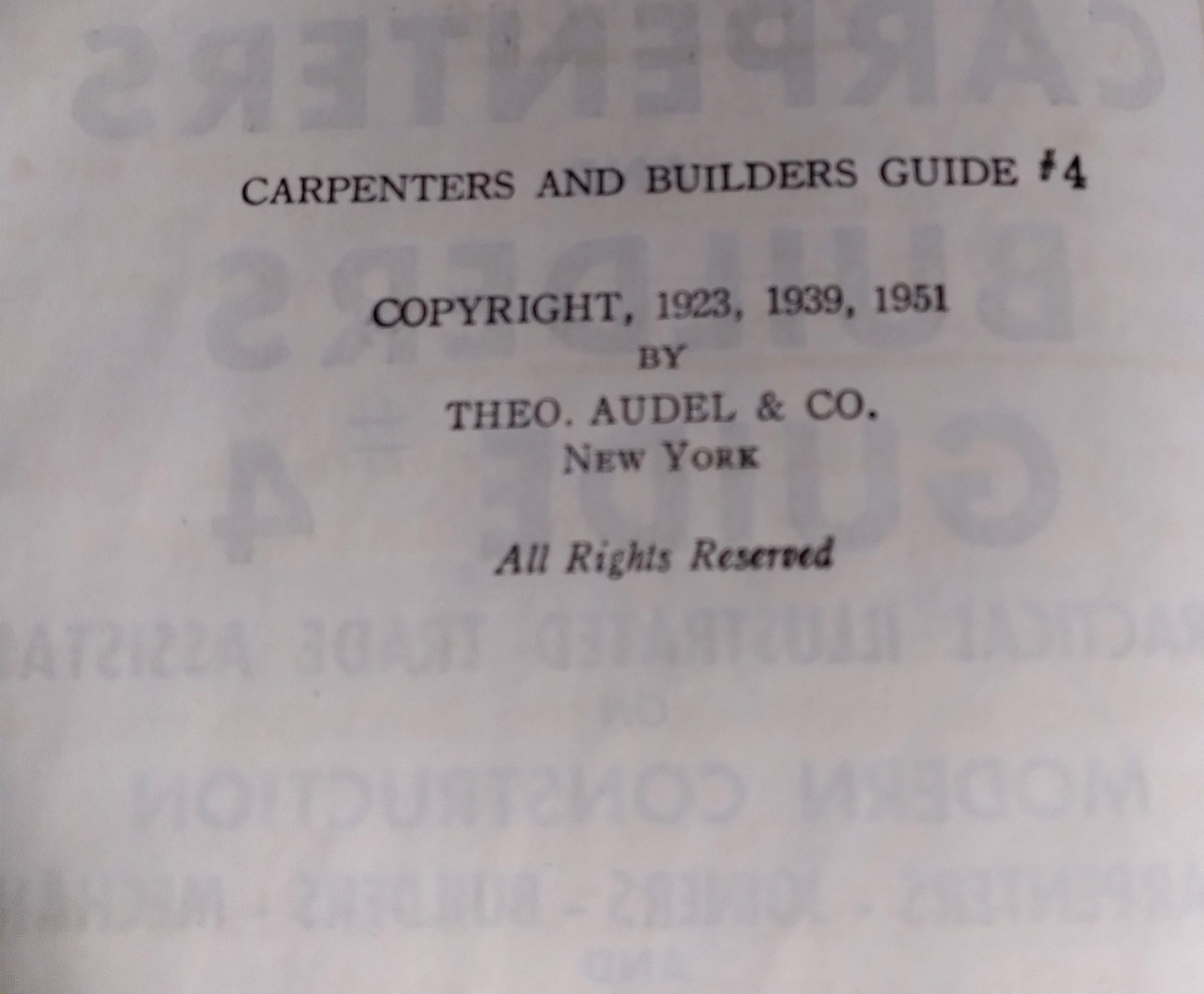 AUDELS CARPENTERS AND BUILDERS GUIDE #4 Graham Emery 1951 HC Illustrated