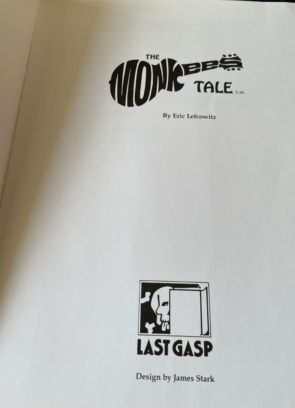 Monkees Tale Eric Lefcowitz 1986 Last Gasp Paperback Book Monkees History Photos