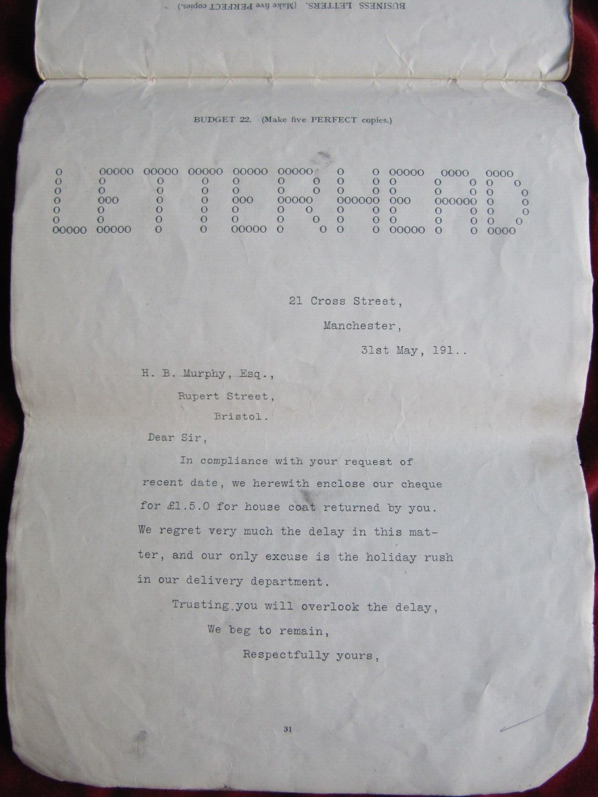 C.E. Smith: PRACTICAL COURSE TOUCH TYPEWRITING (c1915) – Sir Isaac Pitman V RARE