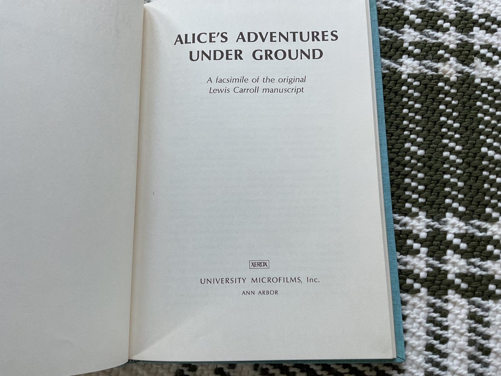 Alice’s Adventures Underground Book With Slip Case Lewis Carroll Manuscript 1964