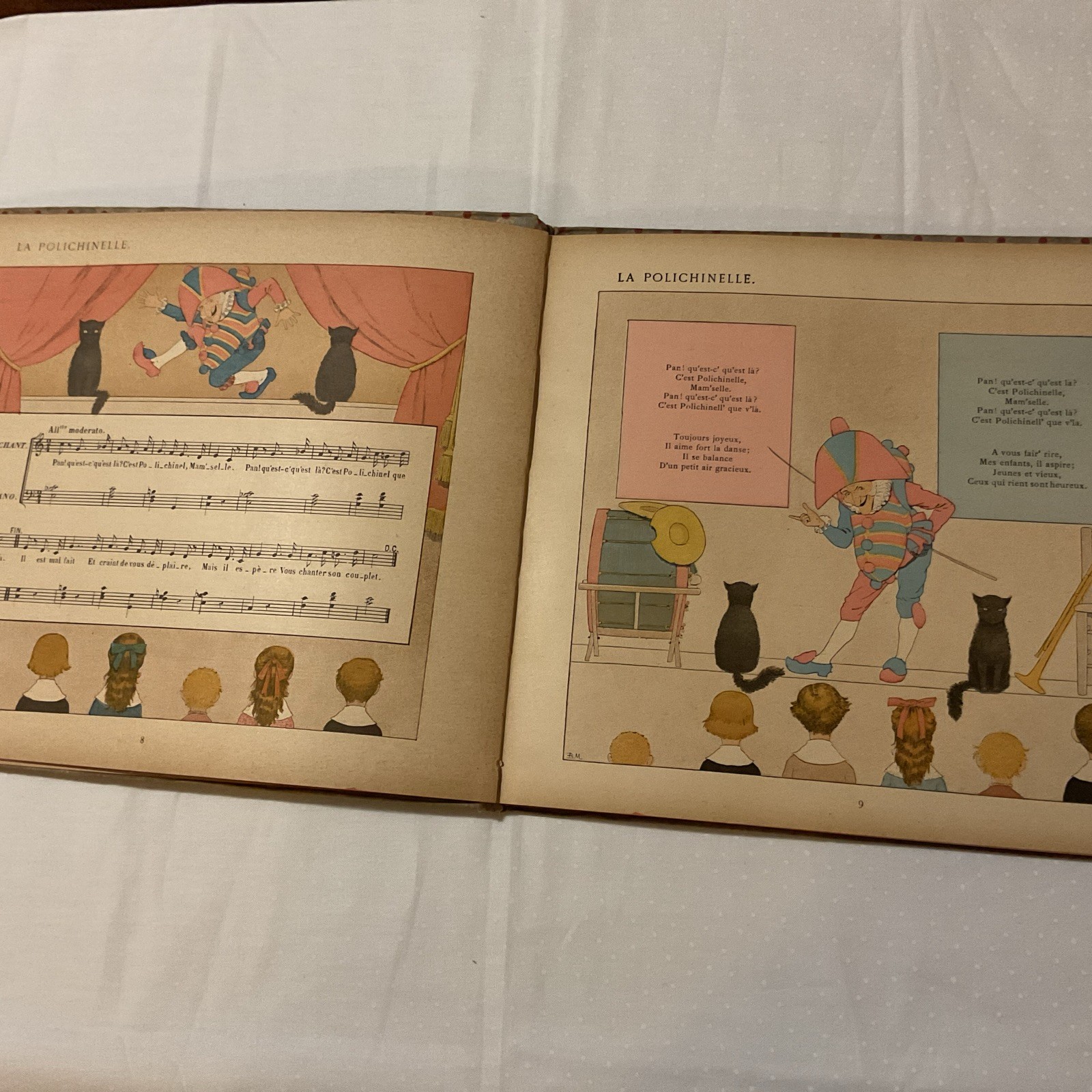 Antique French Children’s Book Music Songs Illustrated (1931) VIEILLES CHANSONS