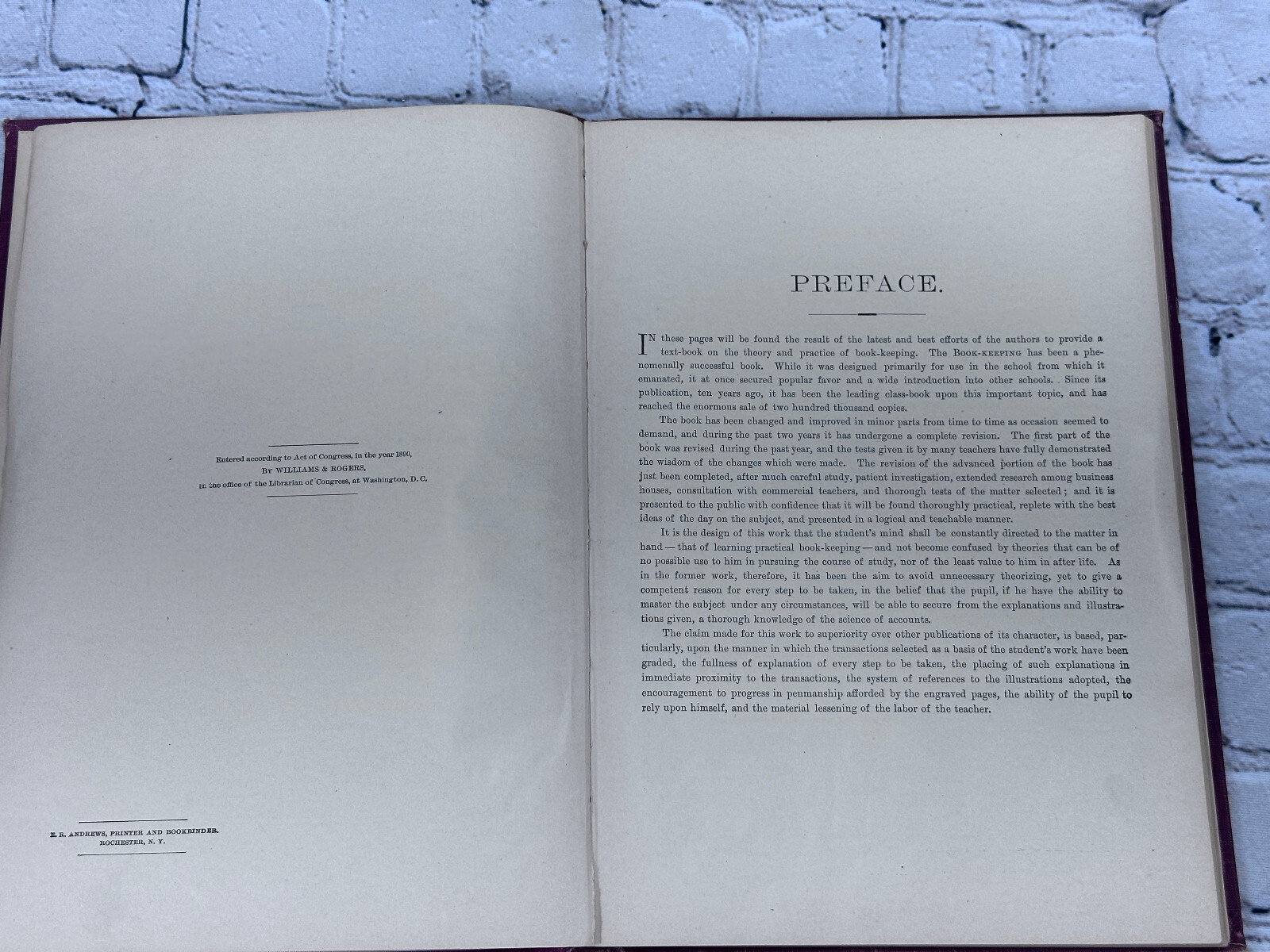 The New Theoretical and Practical Introductive Bookkeeping [Williams Rogers 1900
